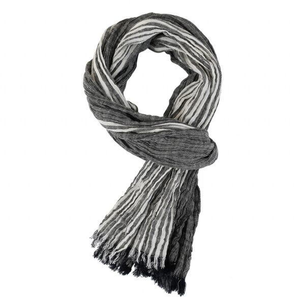 Men's Spring And Summer Thin Striped Scarf Navy Blue Color Matching Thin - Image 2
