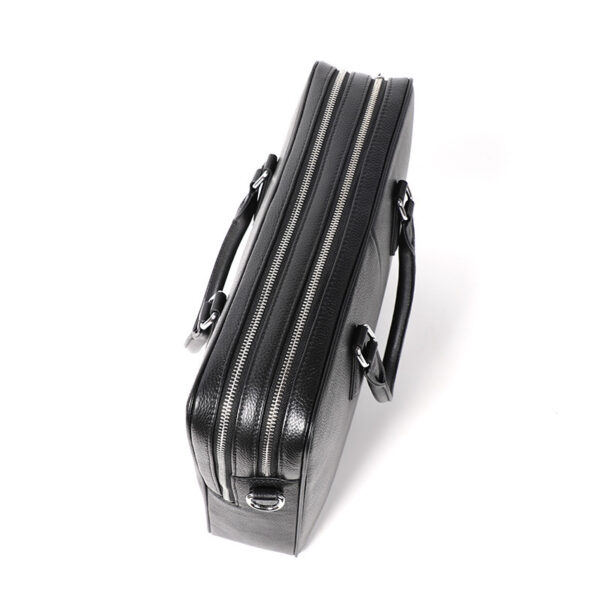 Handbag Men's Leather Briefcase Cowhide Horizontal Large Capacity - Image 3