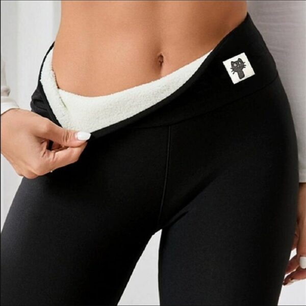 Fleece-lined Thick Light Board Cashmere Leggings - Image 3