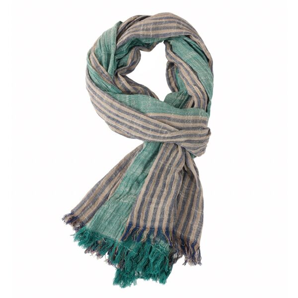 Men's Spring And Summer Thin Striped Scarf Navy Blue Color Matching Thin - Image 5