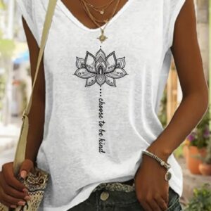 Graphic Print Tank Top, Sleeveless Casual Top For Summer & Spring, Women's Clothing