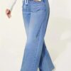 [Soft High-Rise Jeans] Soft Stretch High-Rise Jeans - Women's Light Blue Wide-Leg Denim, Adjustable Waistband, Slash Pockets, All-Season Versatile Style - Image 9