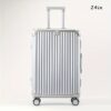 20in/24in/26in Aluminum Golden-framed Suitcase - Large Capacity, USB Charging Port, Rear Cup Holder, Rolling Wheels, Telescopic Handle - Universal Boarding Password Push Box for Men and Women - Image 9