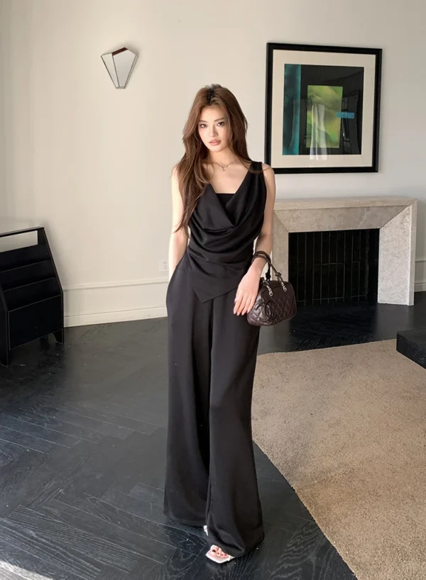 H Han Queen New Chic Summer 2-Piece Suit Women Elegant Sleeveless Top+Simple Pants Korean Casual Set Simple Office Pants Suit - Image 10