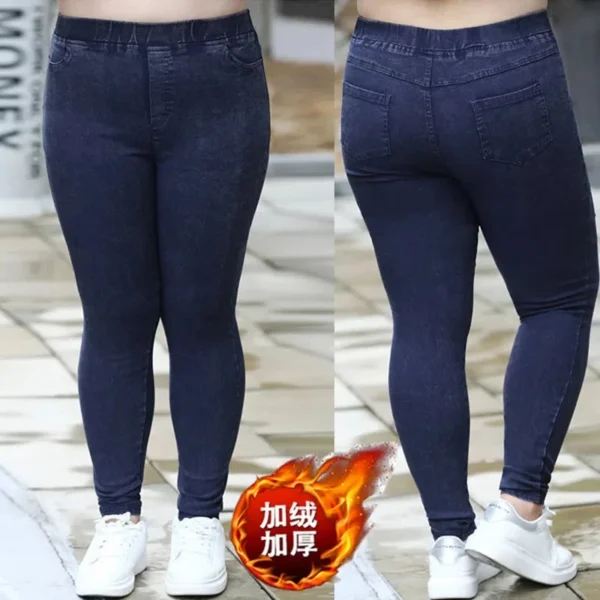 Women Jeans 2022 New Autumn Trousers High-Waist Elasticity leggings Velvet Warm Winter Denim Pants Female Long Pants 6XL 7XL 8XL - Image 21