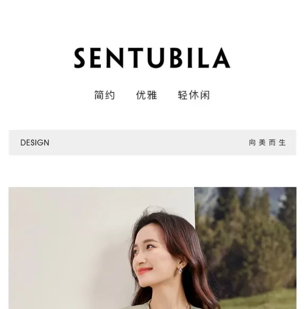 SENTUBILA Women's Pants Suits 2025 Spring Autumn Patchwork V Neck Blazer Straight Full-length Pants 2 Piece Sets 133Z52416 - Image 7