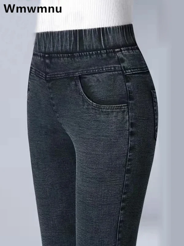 Vintage Skinny Pencil Ankle Length Jeans Women High Wasit Big Size 34 Stretch Denim Pants Mom's Leggings Vaqueros Slim Pantalone
