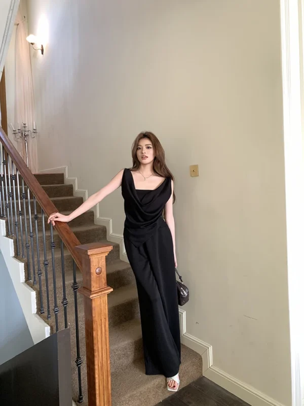 H Han Queen New Chic Summer 2-Piece Suit Women Elegant Sleeveless Top+Simple Pants Korean Casual Set Simple Office Pants Suit - Image 19