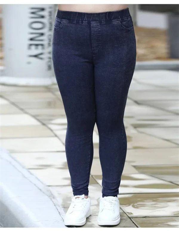 Women Jeans 2022 New Autumn Trousers High-Waist Elasticity leggings Velvet Warm Winter Denim Pants Female Long Pants 6XL 7XL 8XL - Image 15