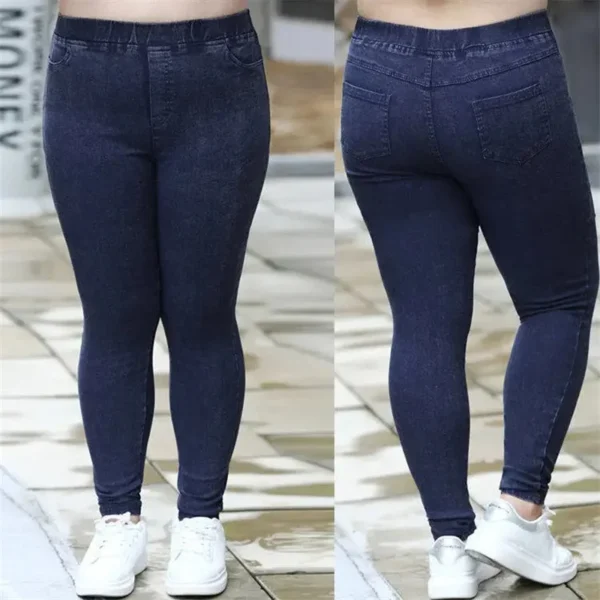 Women Jeans 2022 New Autumn Trousers High-Waist Elasticity leggings Velvet Warm Winter Denim Pants Female Long Pants 6XL 7XL 8XL - Image 6
