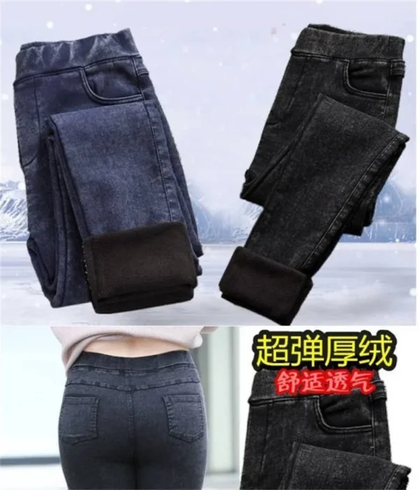 Women Jeans 2022 New Autumn Trousers High-Waist Elasticity leggings Velvet Warm Winter Denim Pants Female Long Pants 6XL 7XL 8XL - Image 23