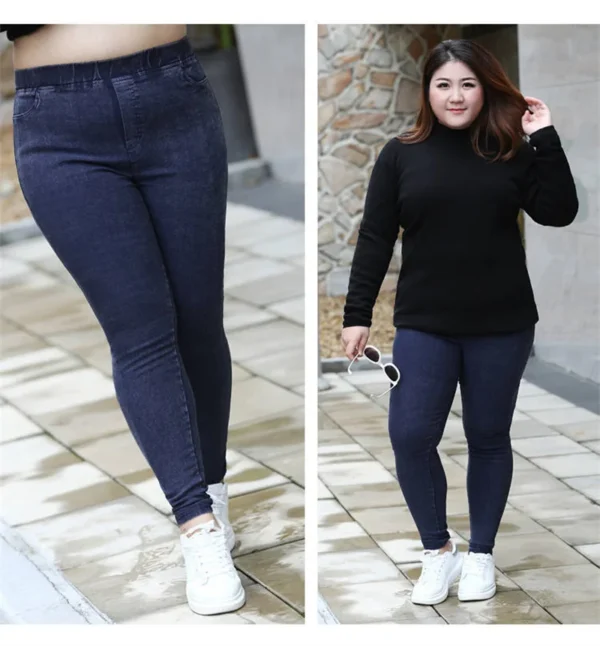 Women Jeans 2022 New Autumn Trousers High-Waist Elasticity leggings Velvet Warm Winter Denim Pants Female Long Pants 6XL 7XL 8XL - Image 17