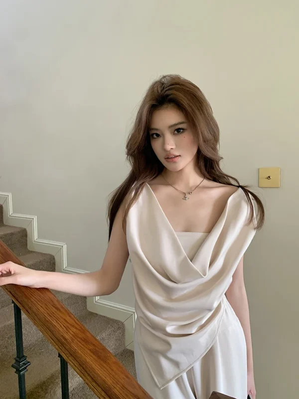 H Han Queen New Chic Summer 2-Piece Suit Women Elegant Sleeveless Top+Simple Pants Korean Casual Set Simple Office Pants Suit - Image 34