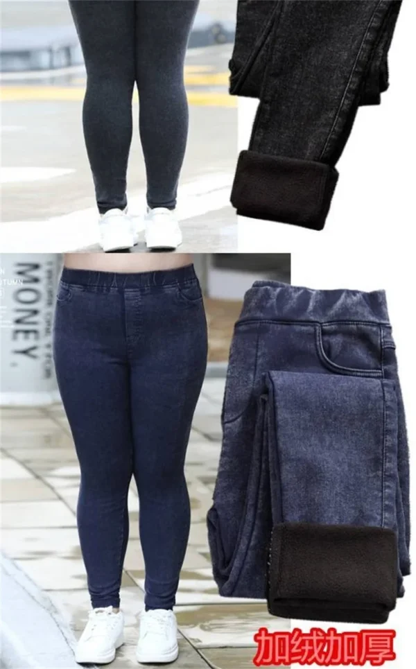 Women Jeans 2022 New Autumn Trousers High-Waist Elasticity leggings Velvet Warm Winter Denim Pants Female Long Pants 6XL 7XL 8XL - Image 24