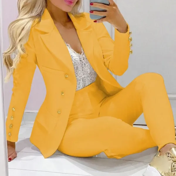 High Waist 2 Pcs/Set Stylish Slim Cardigan Lady Business Two-Piece Set Office Lady Business Suit Cardigan   for Work - Image 5
