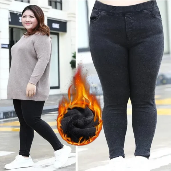Women Jeans 2022 New Autumn Trousers High-Waist Elasticity leggings Velvet Warm Winter Denim Pants Female Long Pants 6XL 7XL 8XL - Image 22