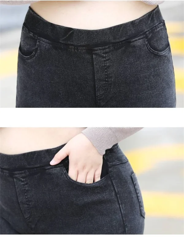Women Jeans 2022 New Autumn Trousers High-Waist Elasticity leggings Velvet Warm Winter Denim Pants Female Long Pants 6XL 7XL 8XL - Image 19